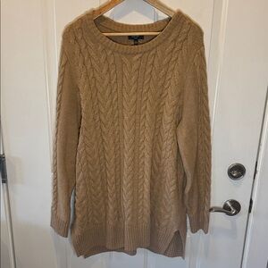 Lord & Taylor Tan Cable Knit Sweater